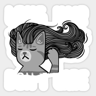 Long Hair Don't Care Sticker